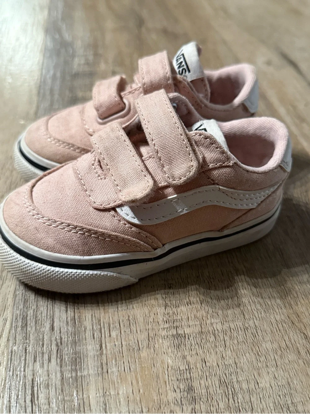 Vans Toddler Pink Canvas Velcro Sneakers size 5